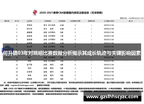 何升镇03年对姚明比赛数据分析揭示其成长轨迹与关键影响因素